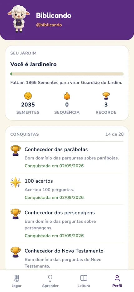 Jardim, Sementes e Conquistas.